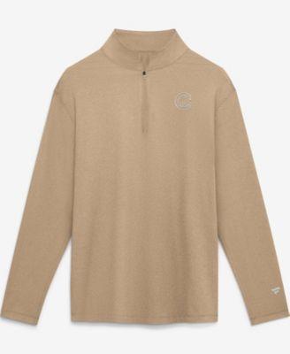 Fanatics Men's Khaki Chicago Cubs Clutch Quarter-Zip Pullover Sweatshirt