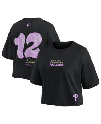 Fanatics Women's Kyle Schwarber Black Philadelphia Phillies Name Number Cropped Top