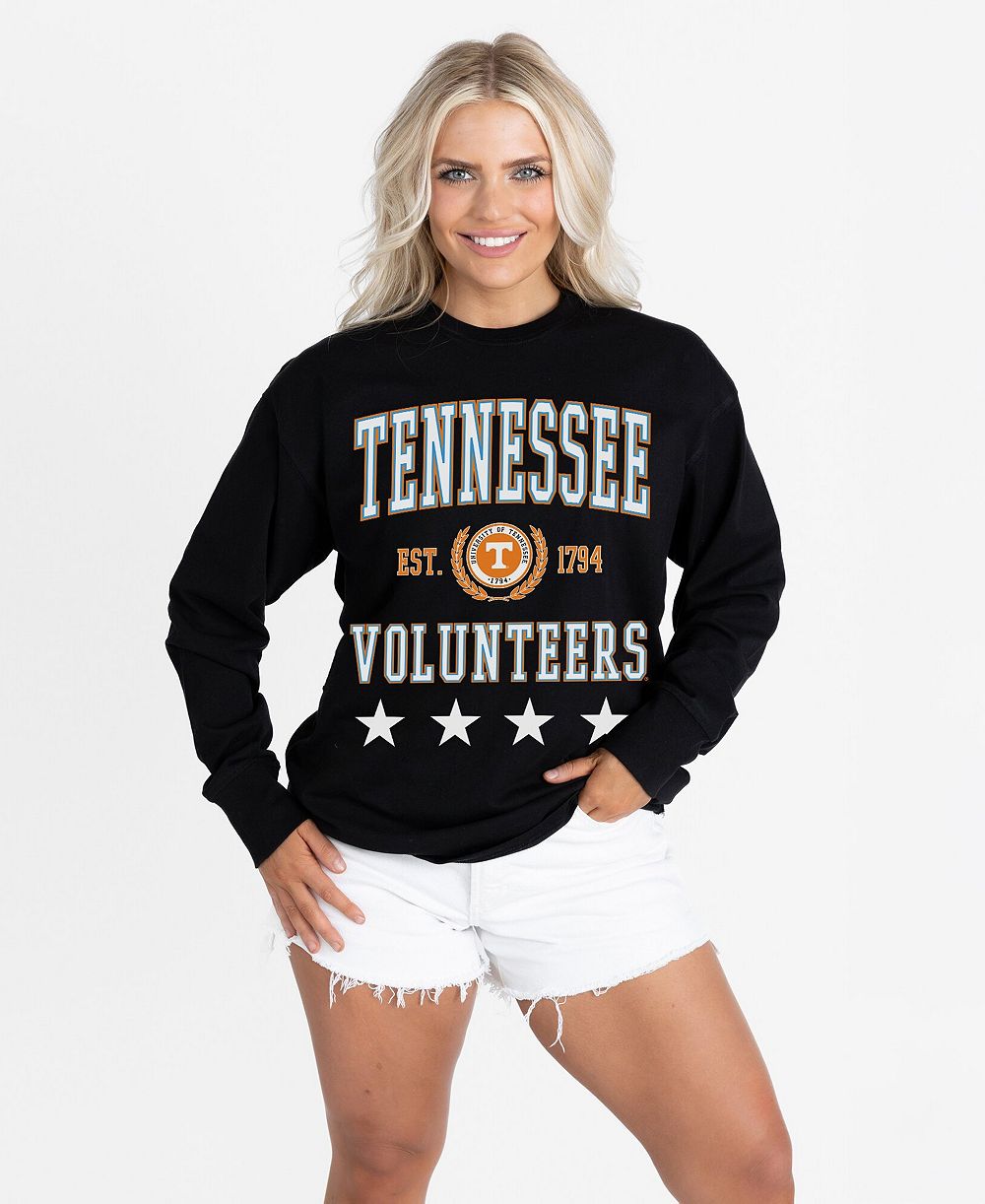 Женская футболка Gameday Couture Black Tennessee Volunteers Oversized Everyday Star с длинным рукавом