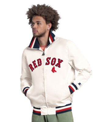 Starter мужская белая бейсбольная куртка-варсити с полным zipper и логотипом Boston Red Sox из коллекции Cooperstown