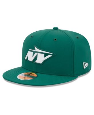 Мужская fitted кепка New Era 59FIFTY зеленого цвета New York Jets 2026 Sideline