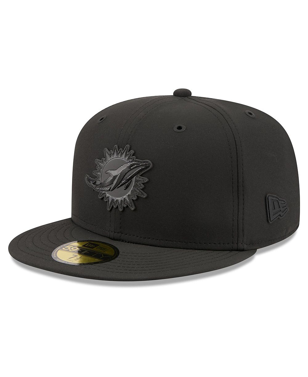 Мужская fitted-кепка New Era Black Miami Dolphins 2026 Sideline 59FIFTY