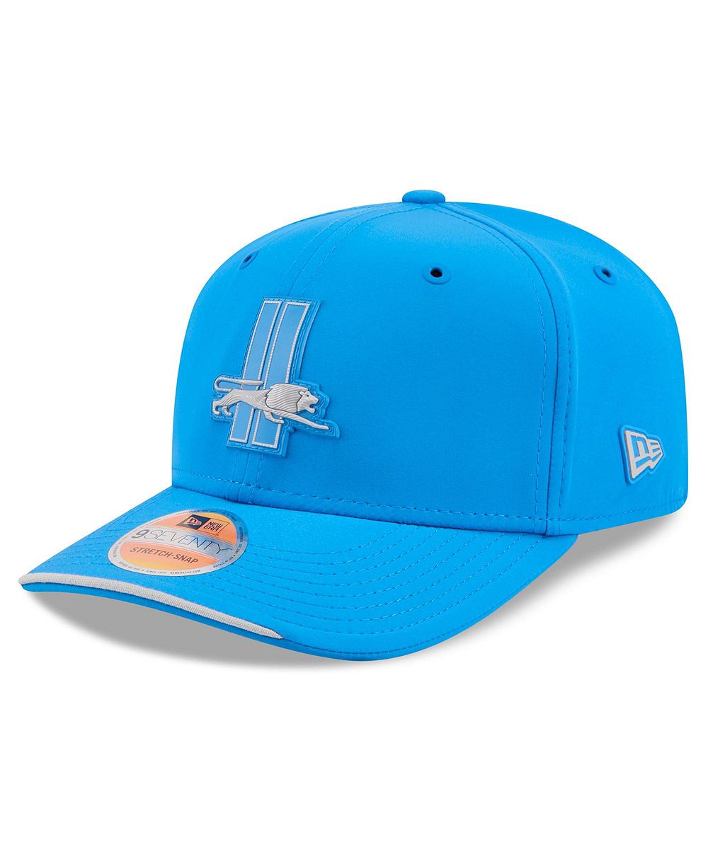 Мужская регулируемая кепка New Era Detroit Lions 2026 Sideline Throwback 9SEVENTY синего цвета
