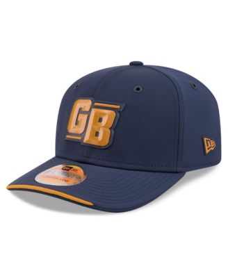 Мужская регулируемая кепка New Era Blue Green Bay Packers 2026 Sideline Throwback 9SEVENTY