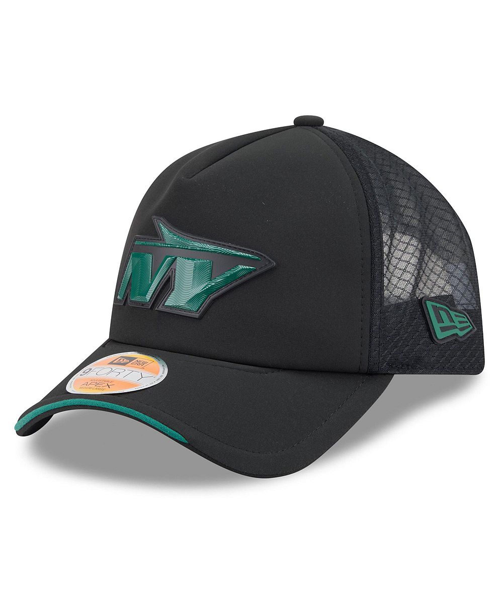 Мужская кепка-тракер New Era New York Jets 2026 Sideline Apex 9FORTY Adjustable Black