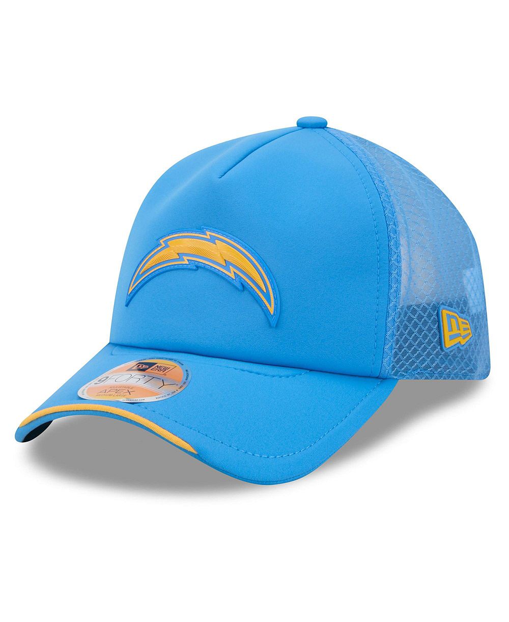 Мужская регулируемая кепка New Era Los Angeles Chargers 2026 Sideline Apex 9FORTY цвета powder blue