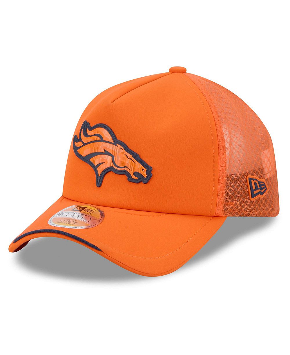 New Era мужская оранжевая бейсболка Denver Broncos 2026 Sideline Apex 9FORTY с регулируемым ремешком