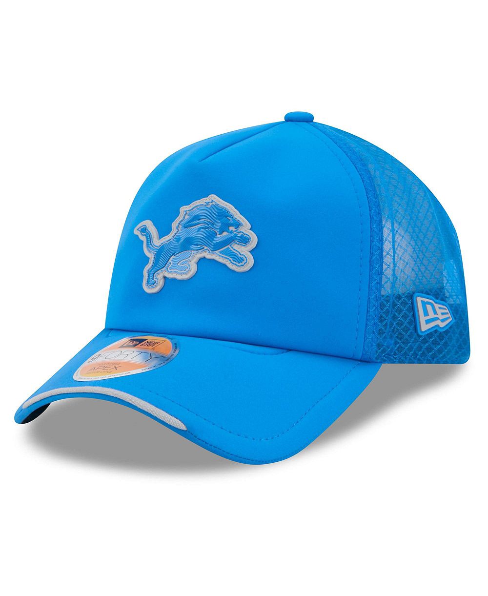 Мужская бейсболка New Era Detroit Lions 2026 Sideline Apex 9FORTY с регулируемым козырьком, синяя