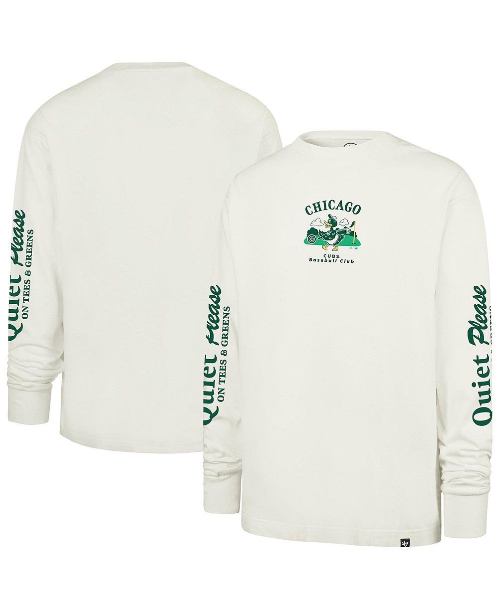 47 Brand Men's Cream Chicago Cubs Quiet Please Foundation Long Sleeve T-Shirt