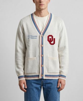 Мужской и женский кардиган Uscape Apparel Natural Oklahoma Sooners Americana в полоску на пуговицах