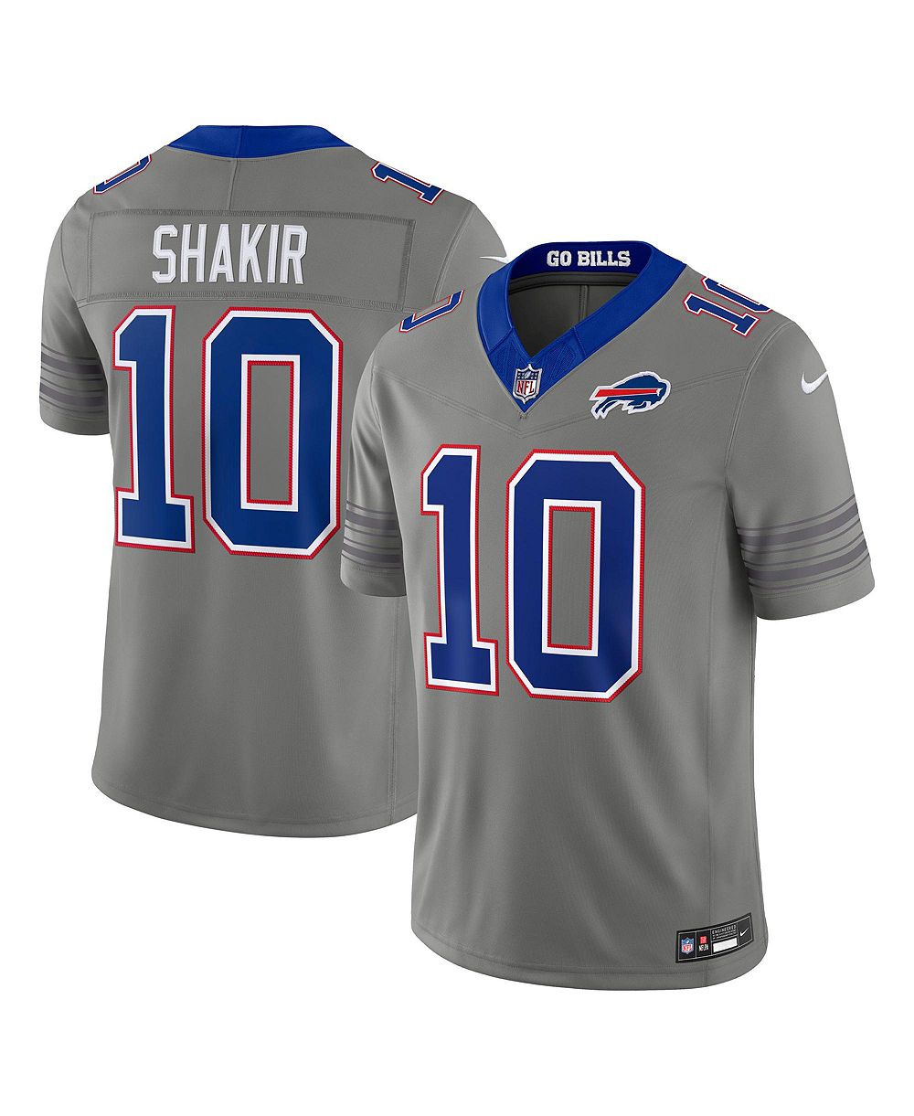 Nike мужская ограниченная версия джерси Buffalo Bills Nickel City Vapor F.U.S.E. с вышивкой, цвет серый, имя Khalil Shakir