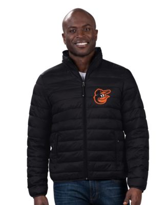 G-III Sports by Carl Banks мужская стеганая куртка с полным застегиванием и съемным воротником-подушкой, цвет черный, логотип Baltimore Orioles