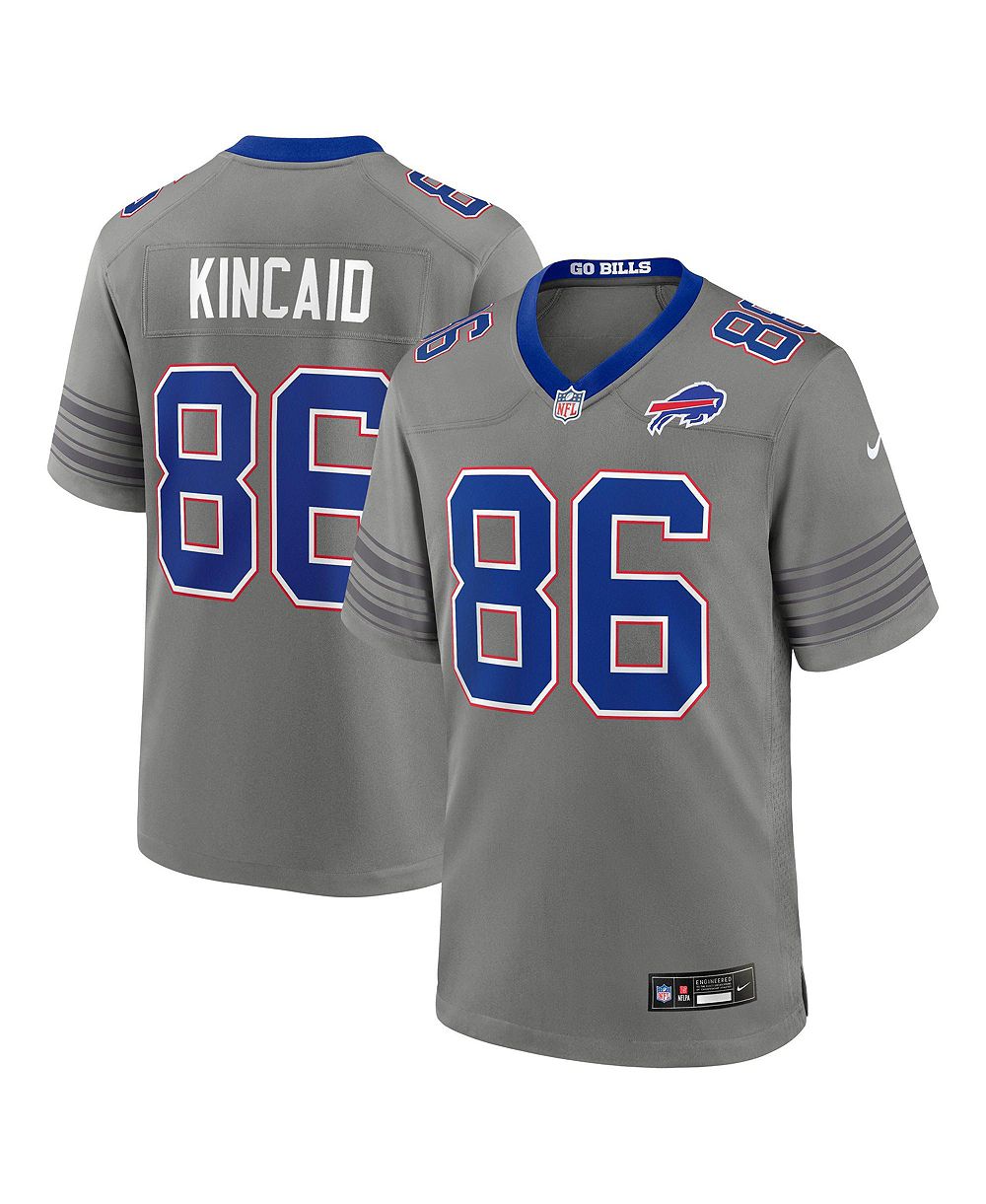 Мужская игровая джерси Nike Dalton Kincaid, серый цвет, Буффало Биллс, Nickel City