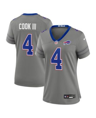 Nike женская серая джерси Buffalo Bills Nickel City Game с именем James Cook III