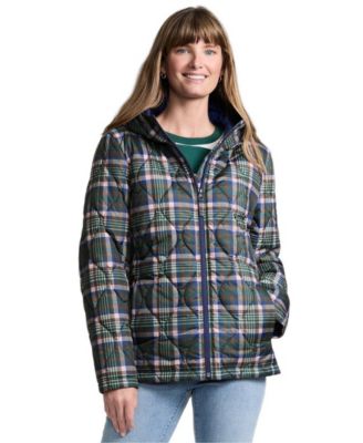 Lands' End Women's FeatherFree Hooded Quilted Water-Resistant Jacket