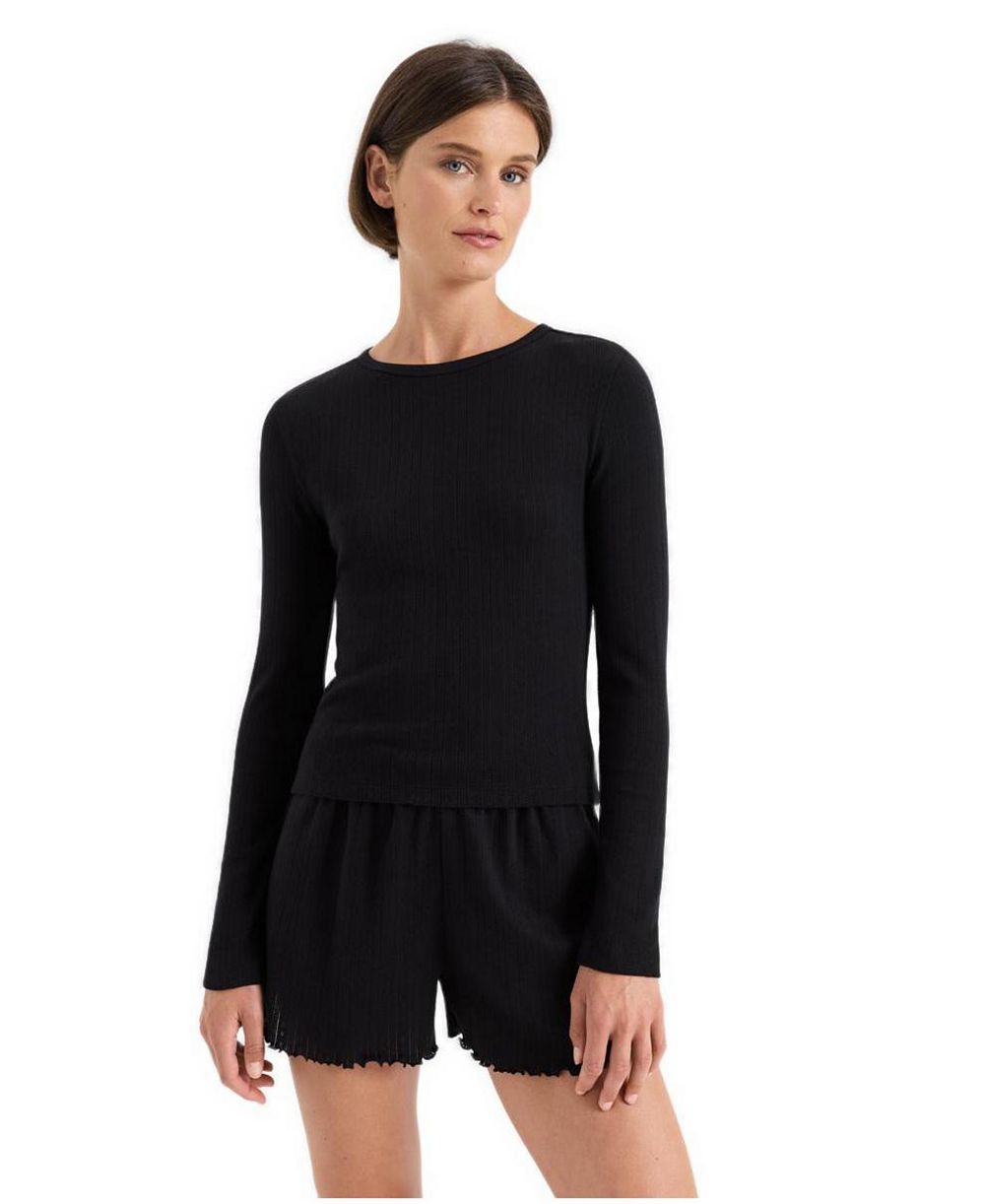 Pact Women's Organic Cotton Pointelle Long Sleeve Tee