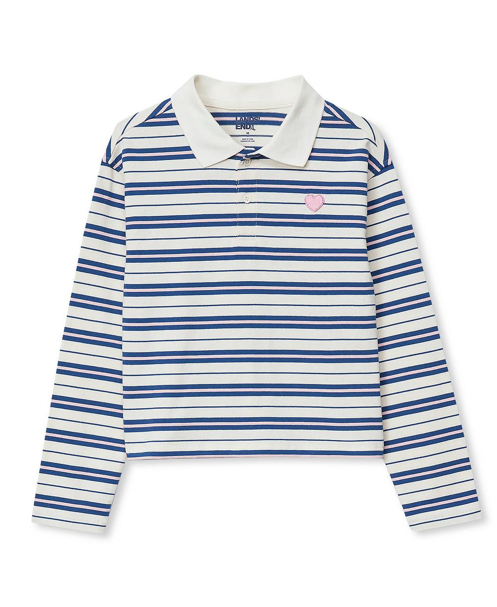 Детская рубашка Lands' End Long Sleeve Collared Polo Shirt