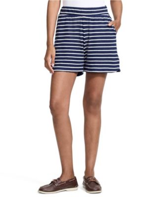 Lands' End Women's Mariner Pull-On Striped Shorts, 5" Inseam