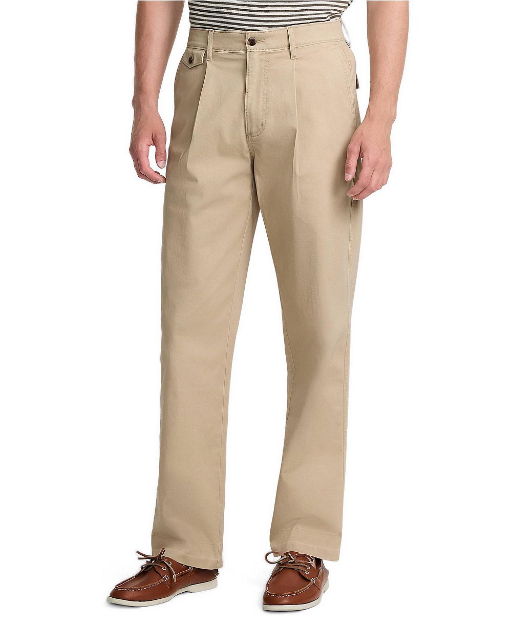 Lands' End Мужские брюки Chino Knockabout Comfort Waist Relaxed Fit Pleated Front