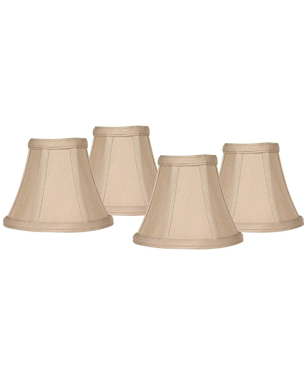 Набор из 4 абажуров Imperial Shade Bell, ткань Evaline Taupe Brown, малый верх 3", низ 6", высота 5", крепление Candelabra Clip-On