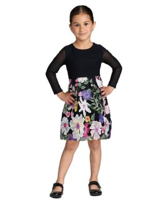 Mac Duggal платье для девочек старшего возраста с длинным рукавом и цветочной вышивкой