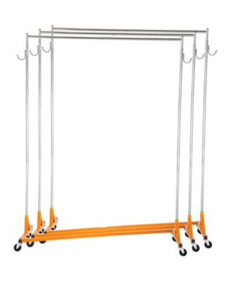 Slickblue Heavy Duty Z Base Clothing Rack with Wheels, Adjustable Garment Rack