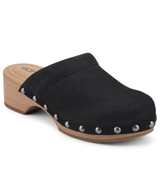 Earth Women's Kimber Leather Studded Block Heel Clogs