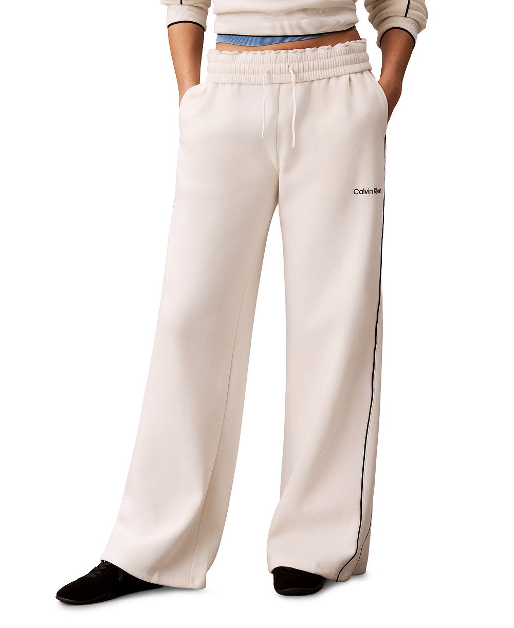 Calvin Klein Performance Women's Piped Wide-Leg Sweatpants