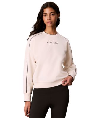 Calvin Klein Performance Women's Piped Crew Long-Sleeve Sweatshirt