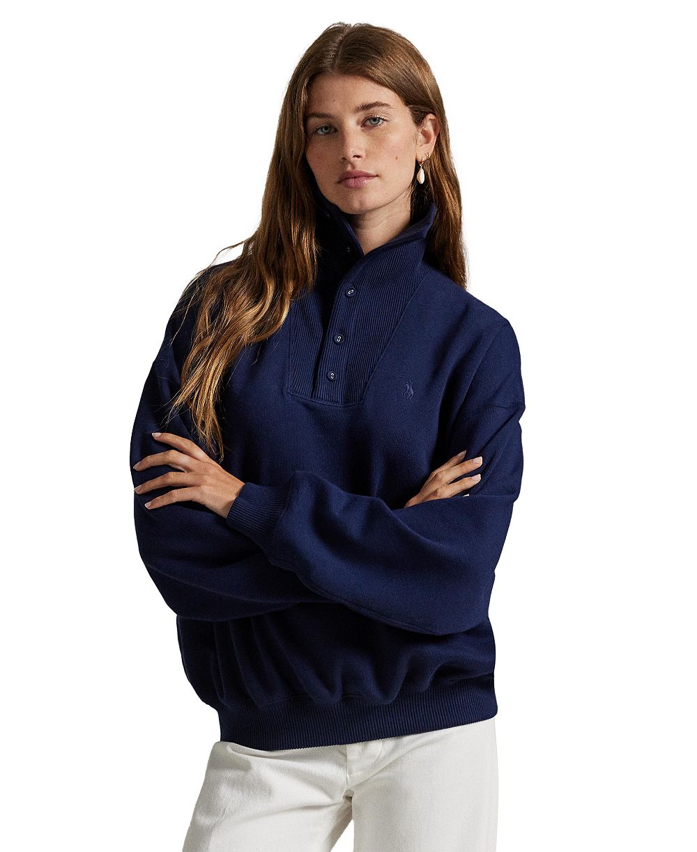 Женский длинный флисовый пуловер Polo Ralph Lauren Arctic Ribbed Mockneck с длинным рукавом