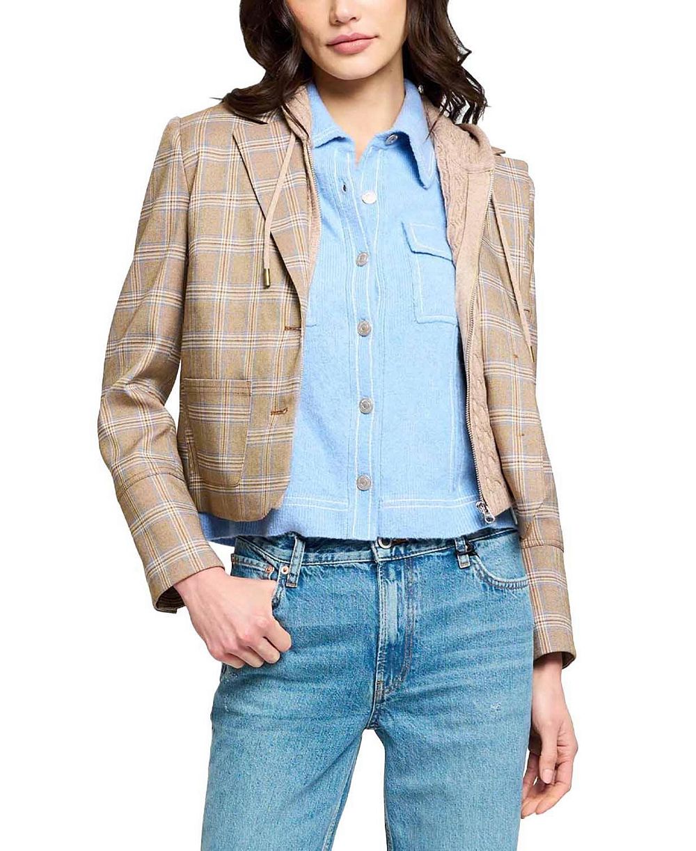 Женский укороченный блейзер Central Park West Sienna Plaid