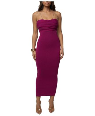 JLUXLABEL Women's La Lune Drape Cowl-Neckline Sleeveless Midi Dress
