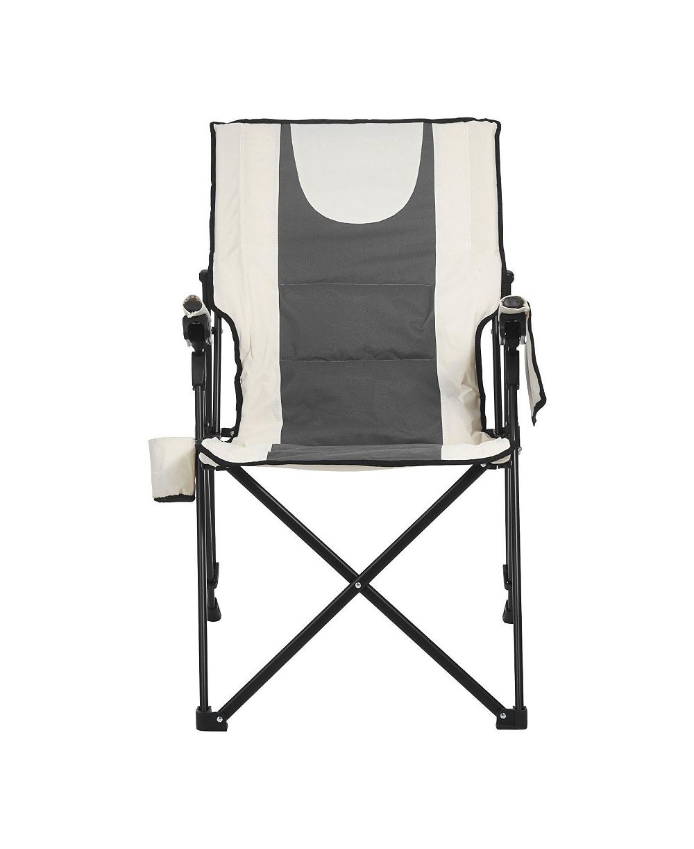 Slickblue Portable Reclining Camping Chair with Headrest, Armrests and Full Padding for Outdoor Use