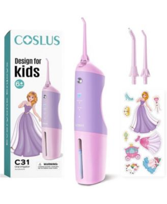 COSLUS C31 детский ирригатор для полости рта, 4 режима, от 6 лет, безопасный и водонепроницаемый. Портативный, перезаряжаемый