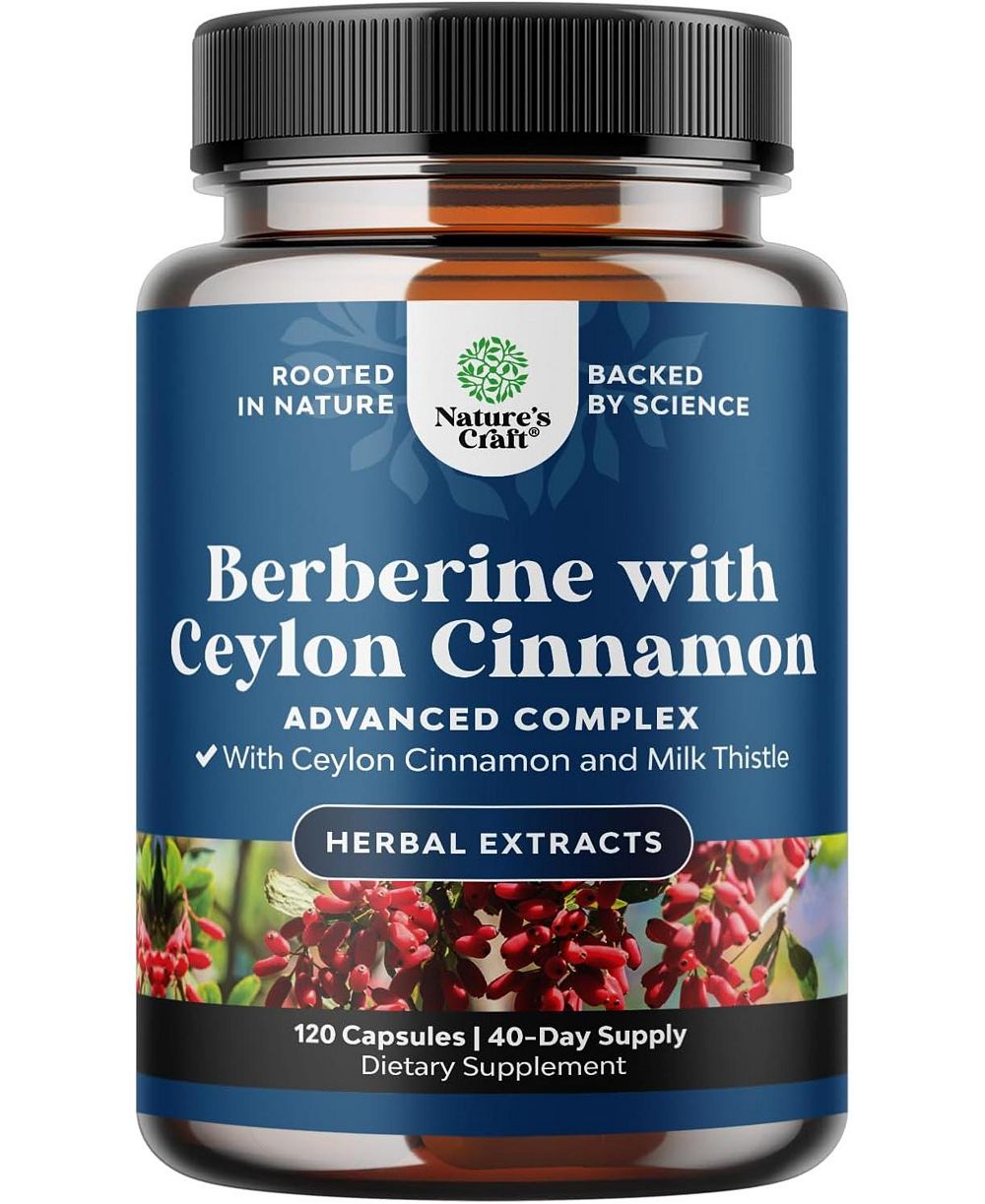 Биологически активная добавка Nature's Craft Balancing Berberine Plus Complex с берберин и цейлонской корицей, для здоровья сердца и контроля сахара, 120 капсул