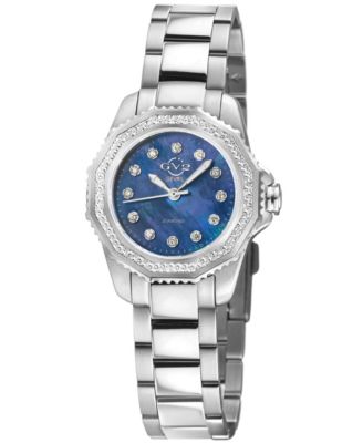 GV2 by Gevril Women's Cortina Swiss Quartz Silver Stainless Steel Bracelet Diamond Watch
