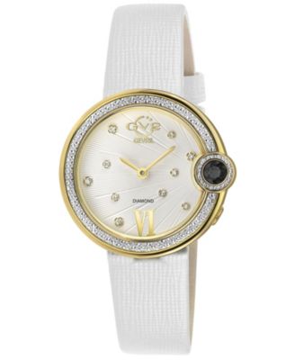 GV2 by Gevril Women's Perugia Swiss Quartz Italian Leather Strap Diamond Watch