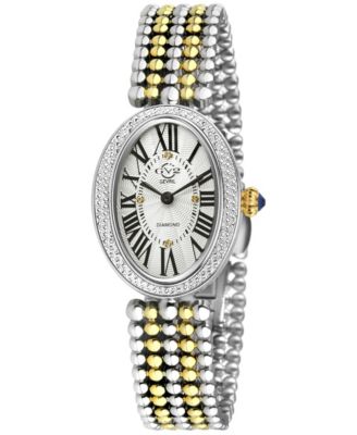GV2 by Gevril Women's Piazza Navona Swiss Quartz Two-Tone SS/IPYG Stainless Steel Bracelet Diamond Watch