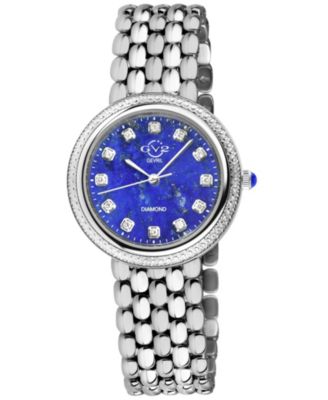 GV2 by Gevril Women's Arezzo Swiss Quartz Silver Stainless Steel Bracelet Diamond Watch