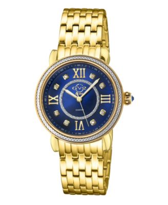 GV2 by Gevril Women's Marsala Swiss Quartz IP Stainless Steel Bracelet Diamond Watch