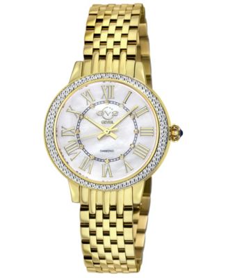 GV2 by Gevril Women's Astor III Swiss Quartz IP Stainless Steel Bracelet Diamond Watch