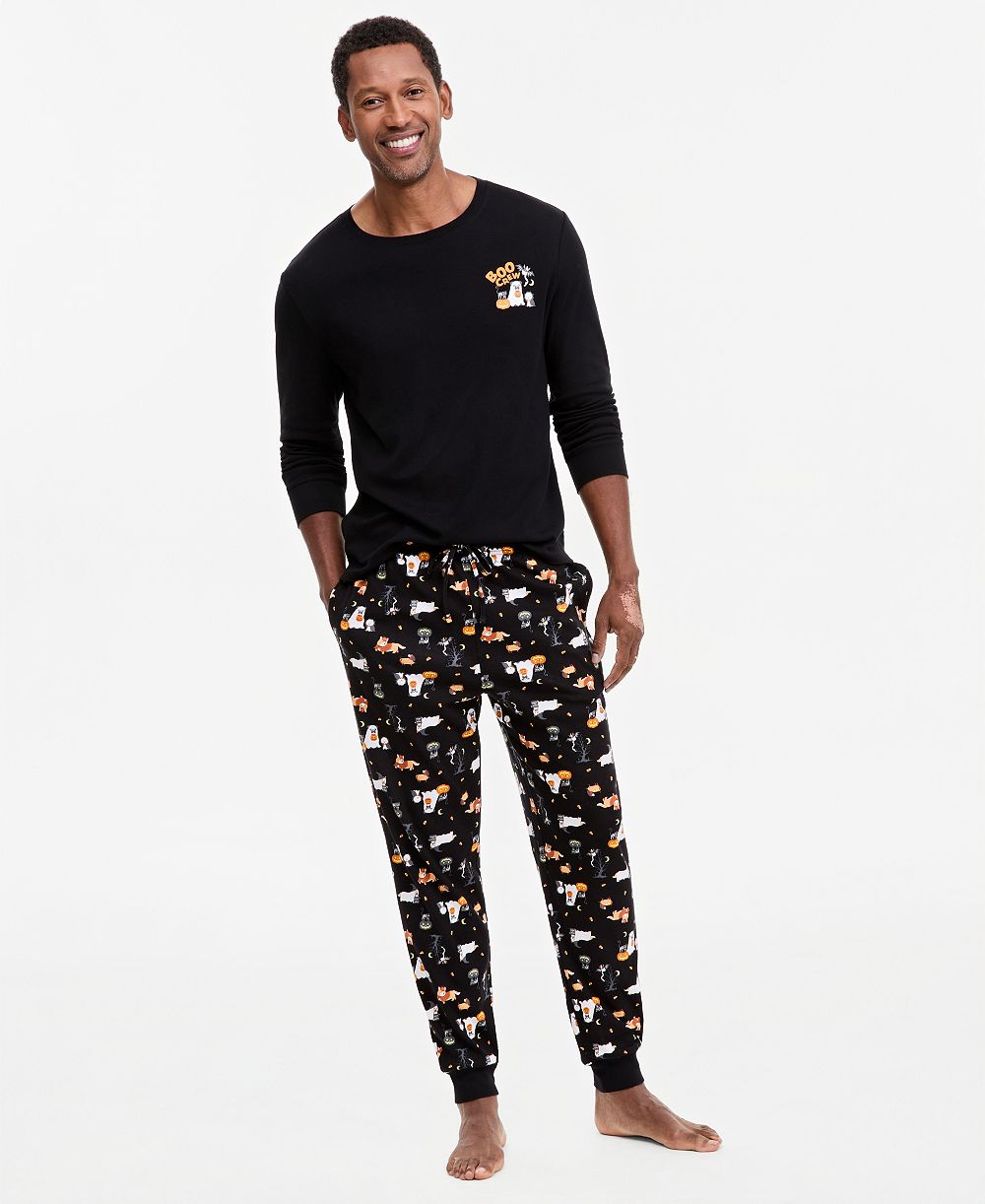 Holiday Lane Men's Halloween Party Pajama Set, Created for Macy's