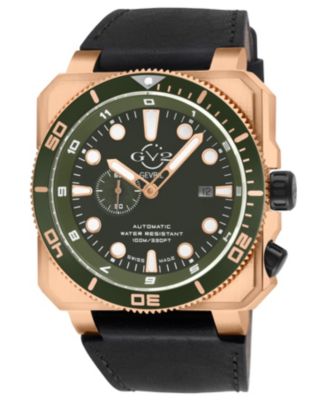 GV2 by Gevril Men's Swiss Made XO Submarine Swiss Automatic Italian oiled Leather Strap Watch