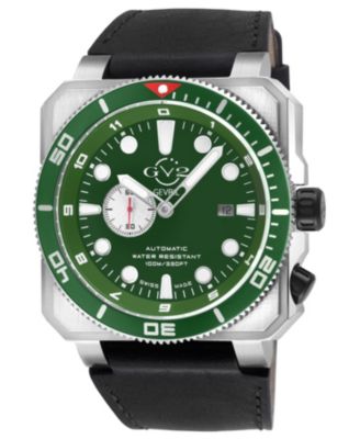 GV2 by Gevril Men's Swiss Made XO Submarine Swiss Automatic Italian oiled Leather Strap Watch