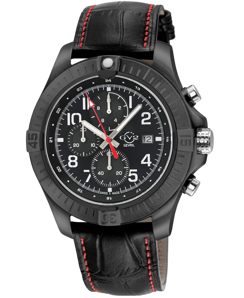 Мужские часы GV2 by Gevril Swiss Made T38 Swiss Quartz Italian Leather Strap