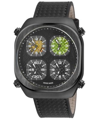 GV2 by Gevril Men's Swiss Made Quattro Swiss Quartz Italian Leather Strap Watch