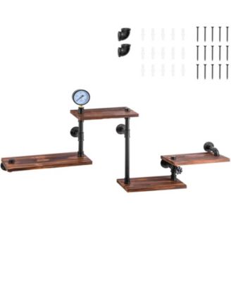 Slickblue Rustic Wall Mounted Pipe Shelves for Kitchen and Bathroom