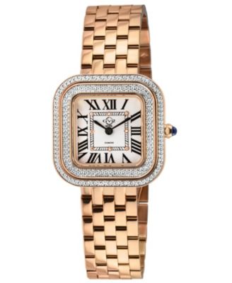 GV2 by Gevril Women's Bellagio Swiss Quartz IP Stainless Steel Bracelet Diamond Watch