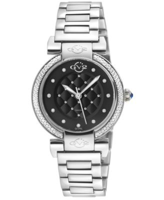 GV2 by Gevril Women's Berletta Swiss Quartz Silver Stainless Steel Bracelet Diamond Watch