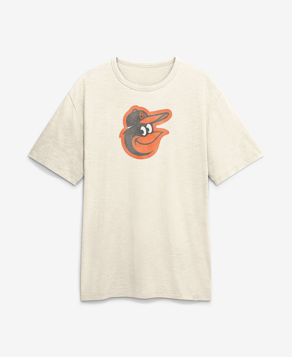 Мужская футболка Fanatics с круглым вырезом и эффектом потертости, логотип Baltimore Orioles, цвет хаки